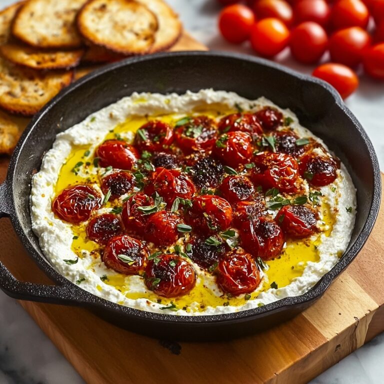 Hot Caprese Dip with Roasted Tomatoes & Burrata Recipe