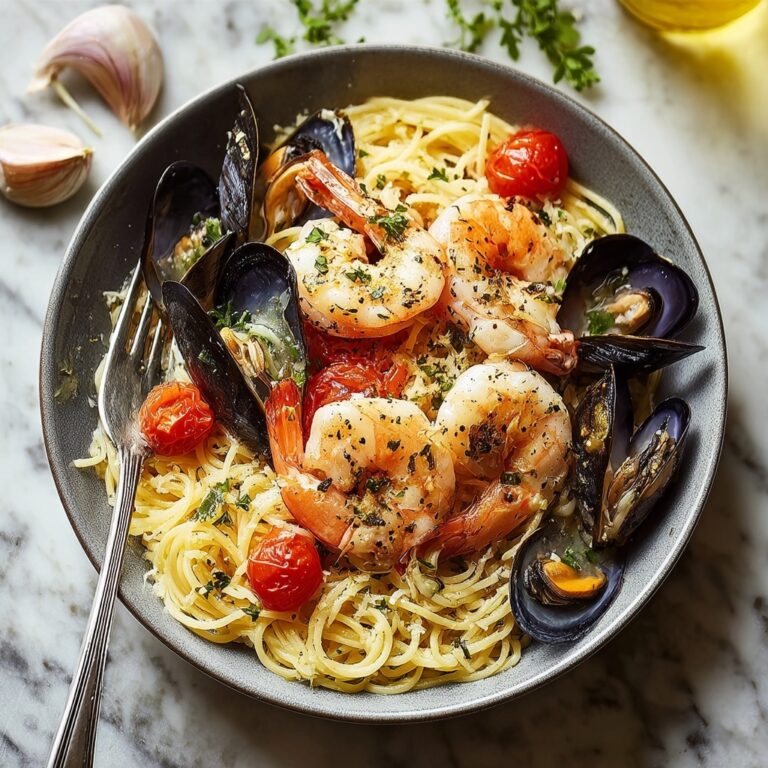 Creamy Garlic Seafood Pasta Recipe