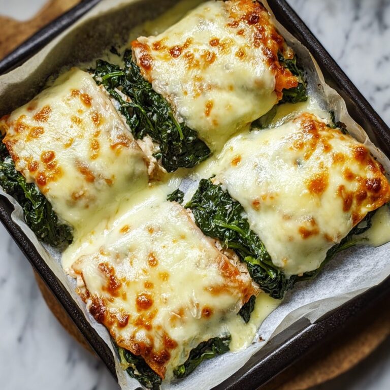 Baked Salmon with Spinach and Mozzarella Recipe