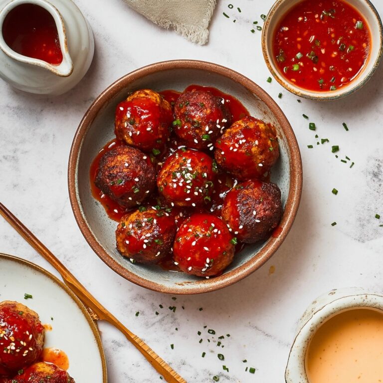 Korean BBQ Meatballs with Spicy Mayo Dip Recipe