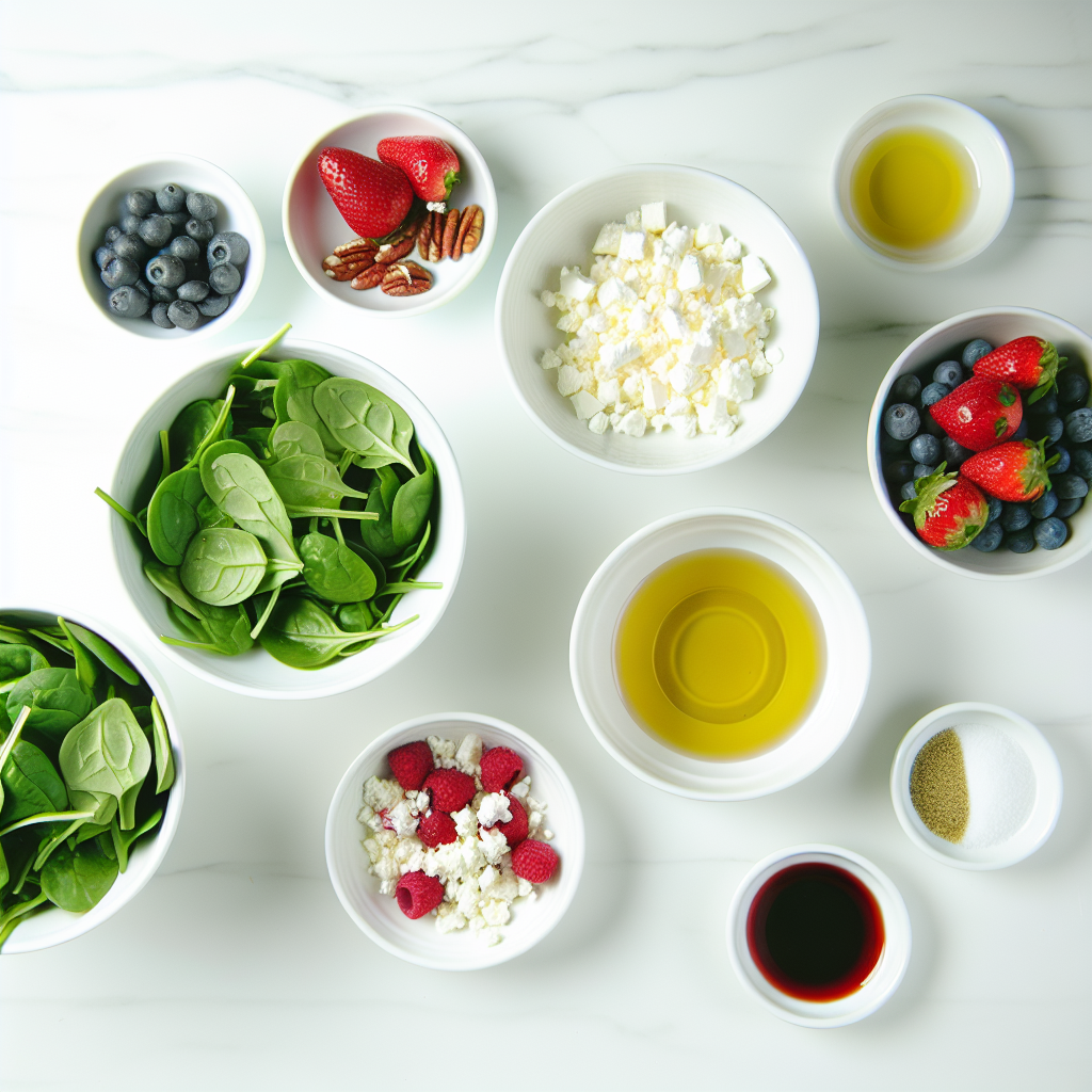 Berry Spinach Salad with Toasted Pecans and Feta Recipe - Recipe Image