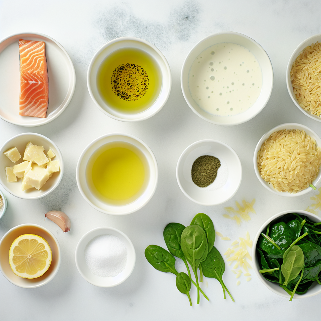 Creamy Lemony Orzo with Seared Salmon Recipe - Recipe Image