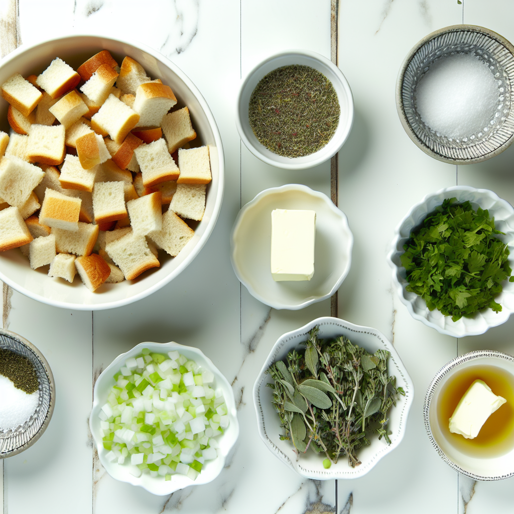 Savory Classic Bread Stuffing with Fresh Herbs Recipe - Recipe Image