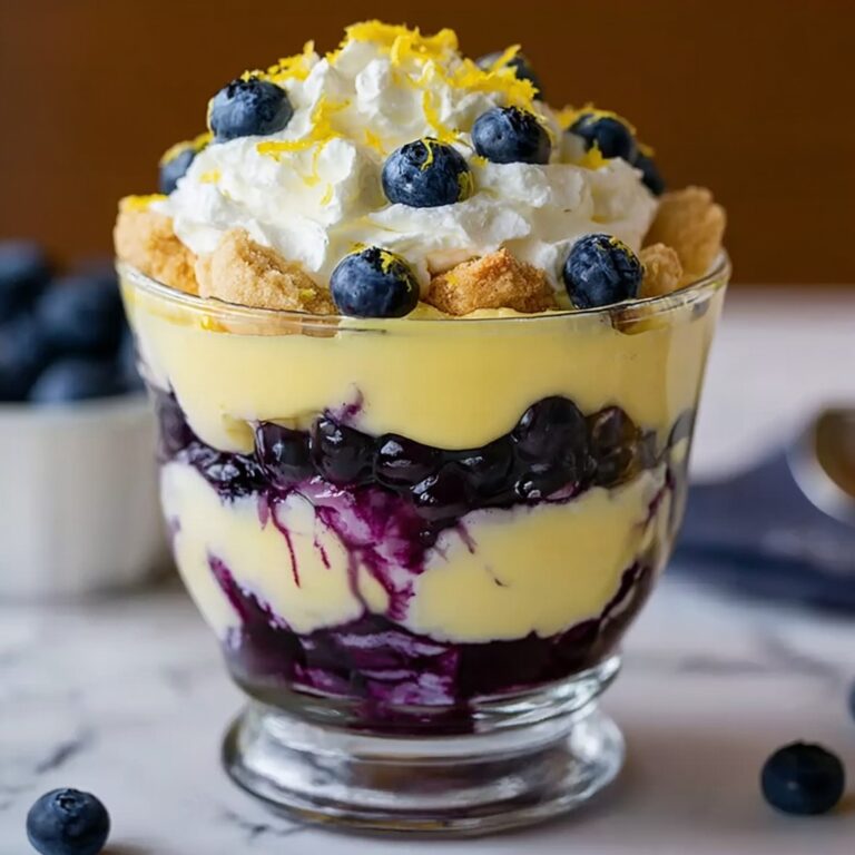 Easy Lemon Blueberry Cheesecake Trifle Recipe