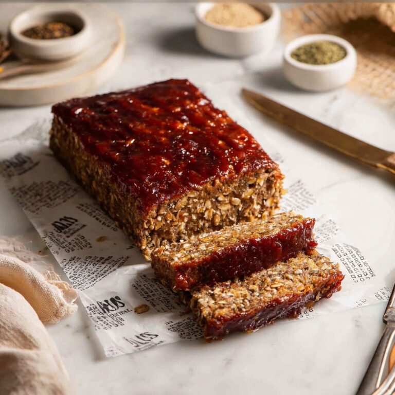 Vegetarian Lentil and Walnut Meatloaf with Tangy Barbecue Glaze Recipe