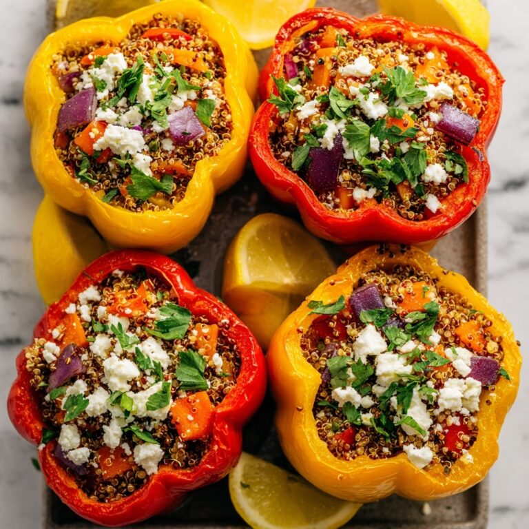 Mediterranean Stuffed Peppers with Ground Turkey & Quinoa Recipe