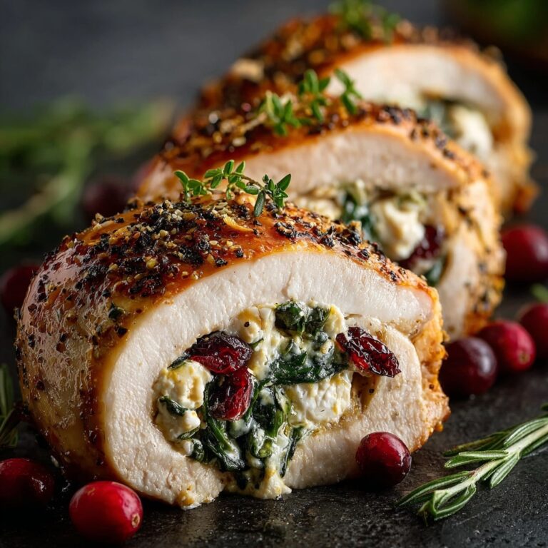 Cranberry & Spinach Stuffed Chicken Breasts with Brie Recipe