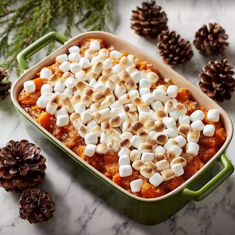 Glazed Candied Sweet Potatoes with Marshmallows Recipe