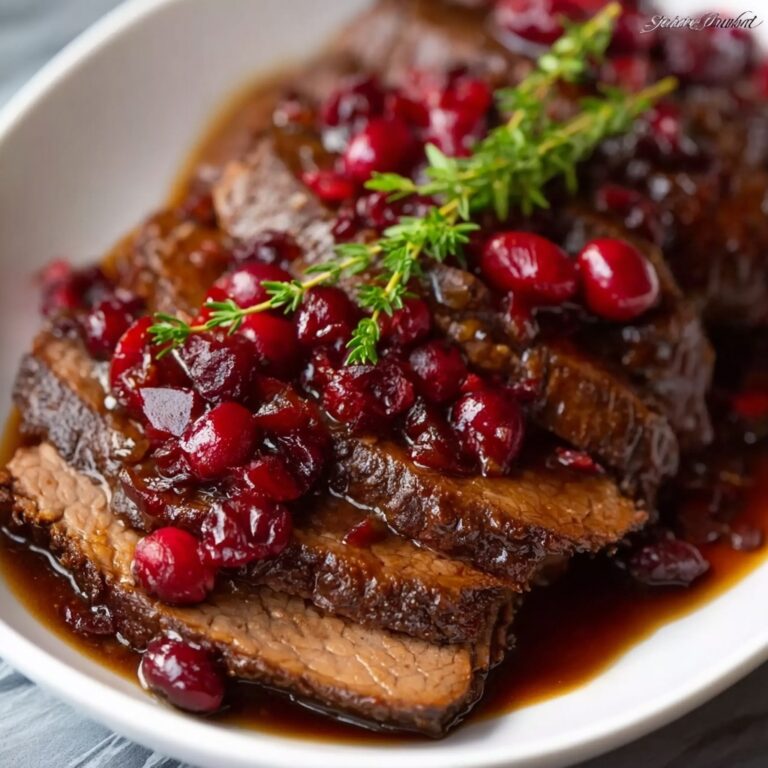 Slow Cooker Cranberry Glazed Brisket Recipe