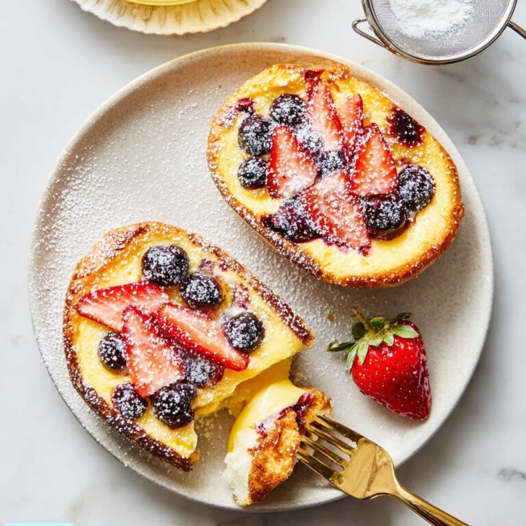 Air Fryer Yogurt Custard Toast with Blueberries and Strawberries Recipe