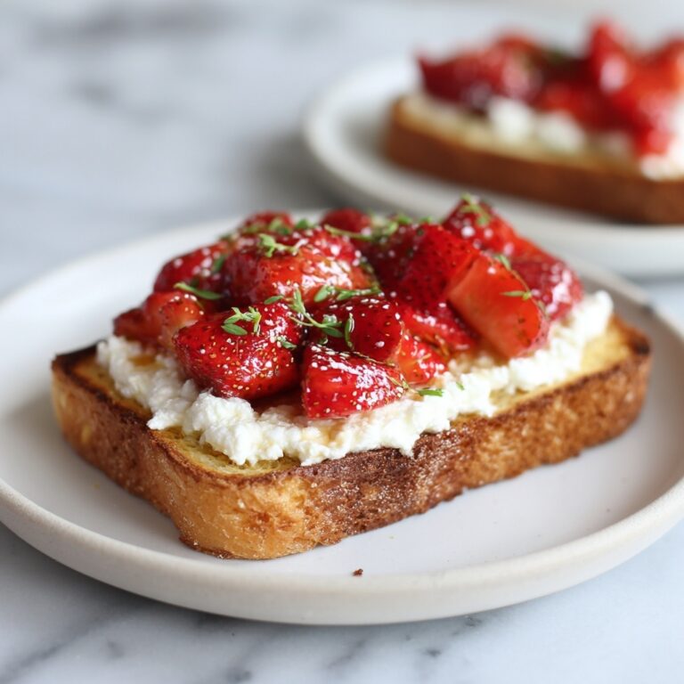 Roasted Strawberry Whipped Ricotta Toast Recipe