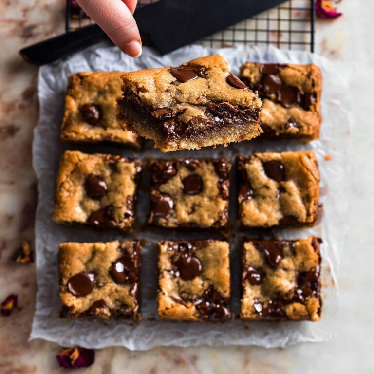 Tahini Butter Chocolate Chip Cookie Bars Recipe
