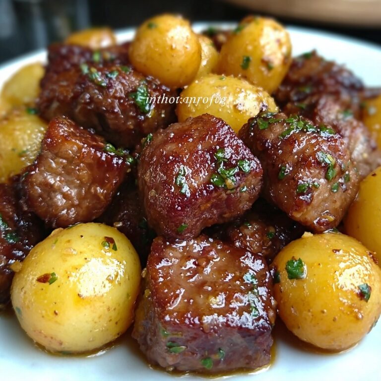 Garlic Butter Beef Bites with Potatoes Recipe