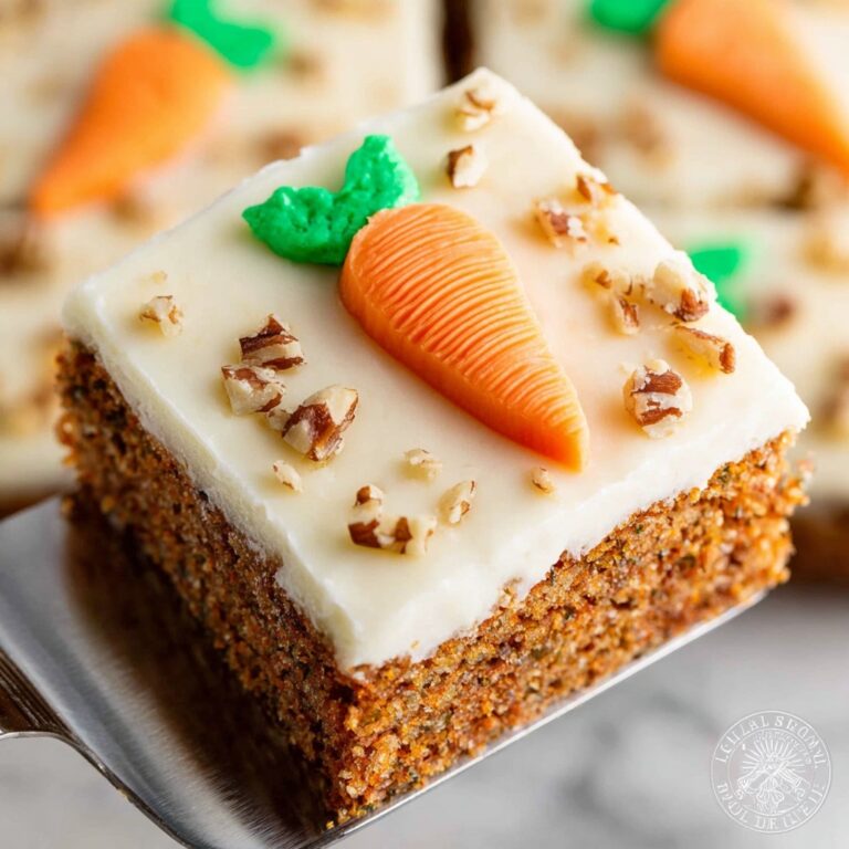 Carrot Sheet Cake with Cream Cheese Frosting and Pecans Recipe