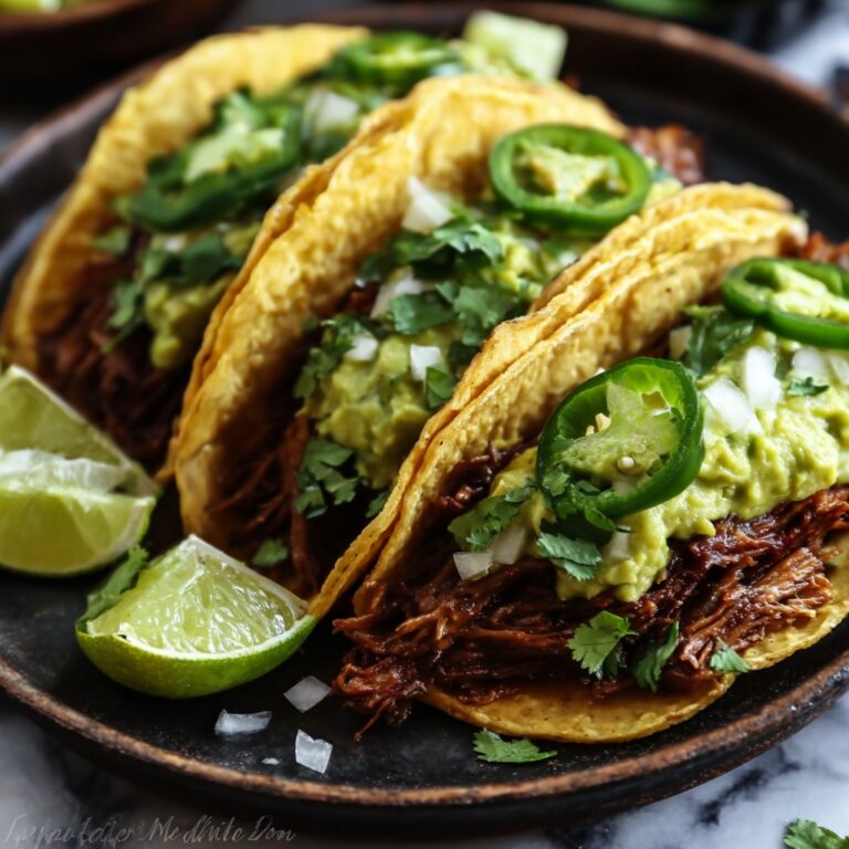 Crispy Carnitas Tacos with Roasted Jalapeño Lime Avocado Recipe