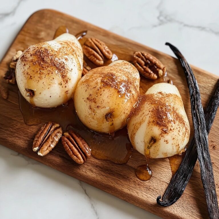 Warm Cinnamon-Spiced Baked Pears with Maple Drizzle Recipe