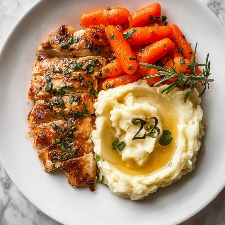 Garlic Herb Chicken with Mashed Potatoes and Glazed Carrots Recipe