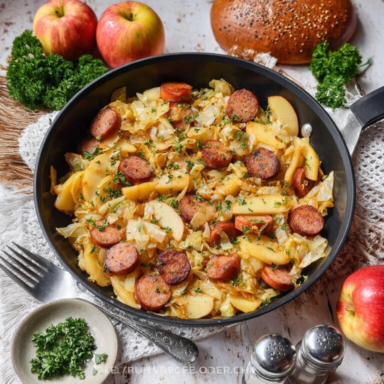 Sausage, Cabbage, and Apple Skillet Recipe