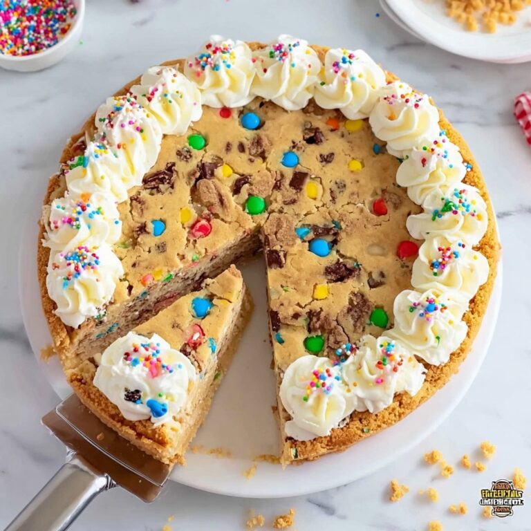 Cake Mix Cookie Cake with Chocolate Chips and Rainbow Sprinkles Recipe