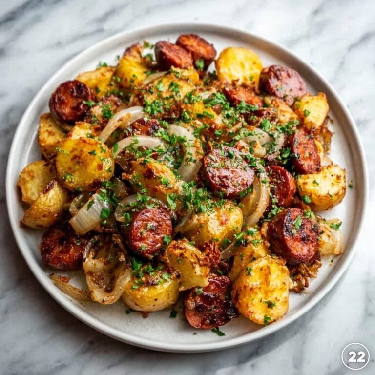 Fried Potatoes with Onions and Smoked Polish Sausage Recipe