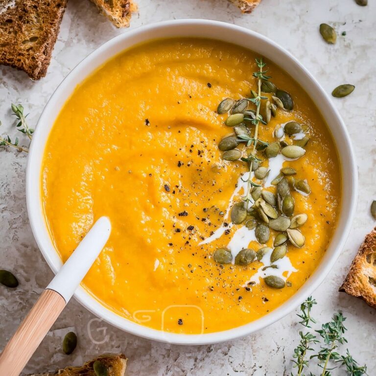 Roasted Butternut Squash Soup with Spices and Cream Recipe