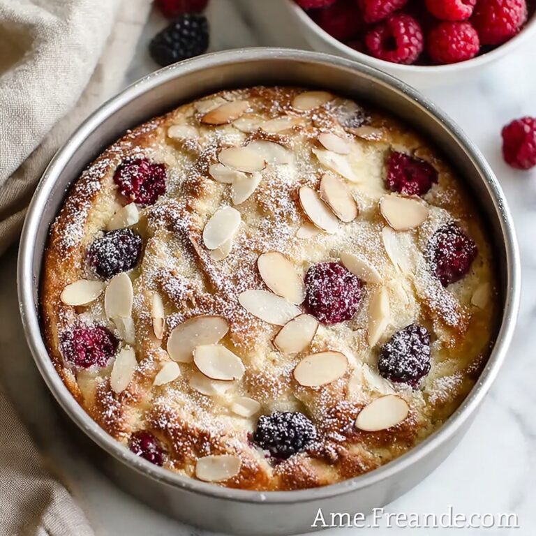 Easy Croissant Cake with Berries and Almonds Recipe
