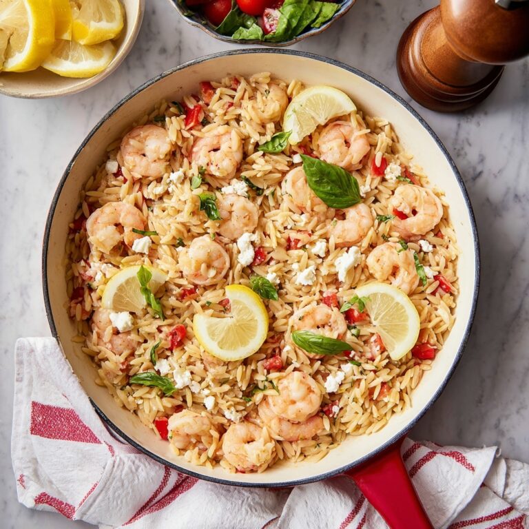 Lemony Orzo with Shrimp and Feta Recipe