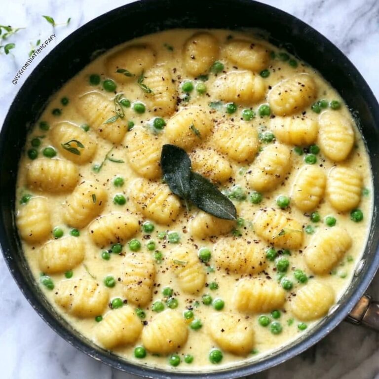Gnocchi with Creamy Sage and Peas in Dairy-Free Sauce Recipe