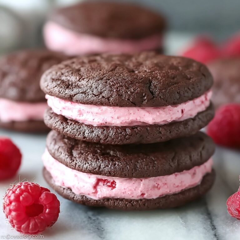 Chocolate Raspberry Sandwich Cookies with Ganache Drizzle Recipe