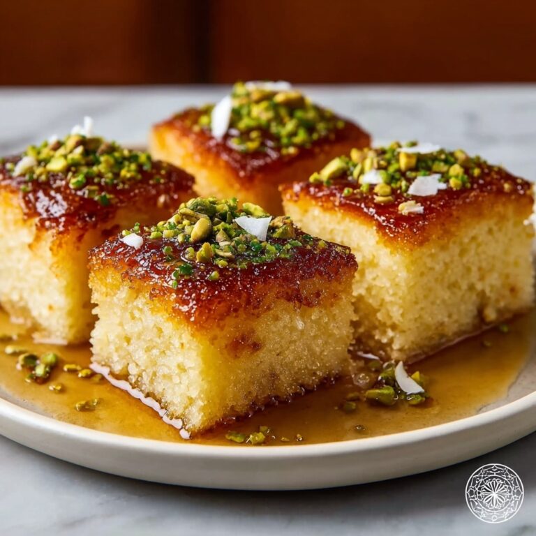 Turkish Pistachio-Saffron Revani Cake Recipe