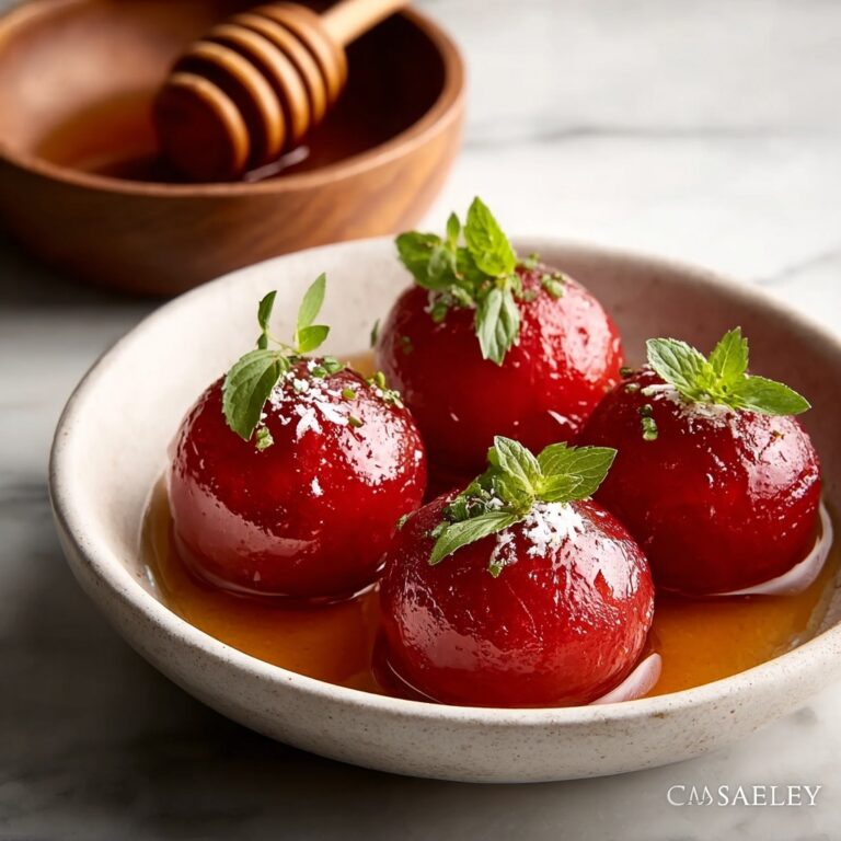Strawberry Basil Sorbet with Honey Drizzle Recipe