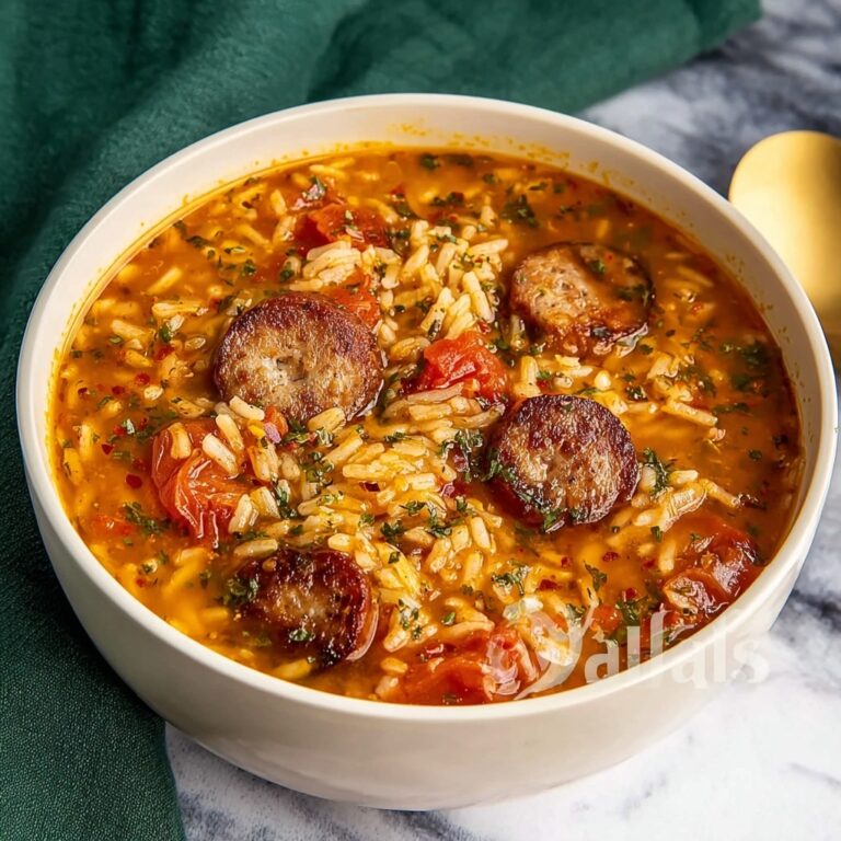 Spicy Jambalaya Soup with Andouille Sausage and Chicken Recipe