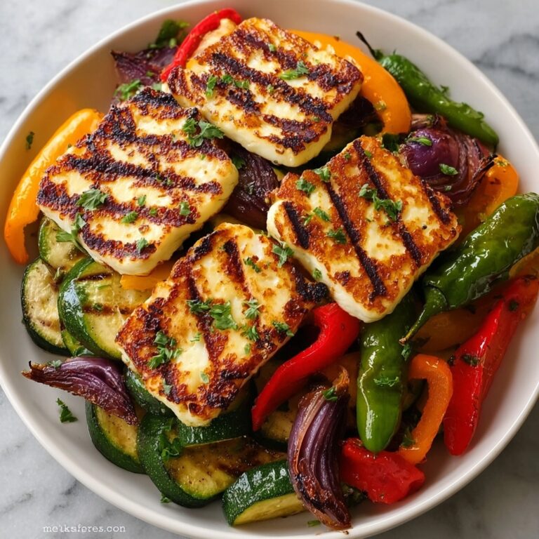 Citrus-Marinated Grilled Halloumi with Vegetables Recipe
