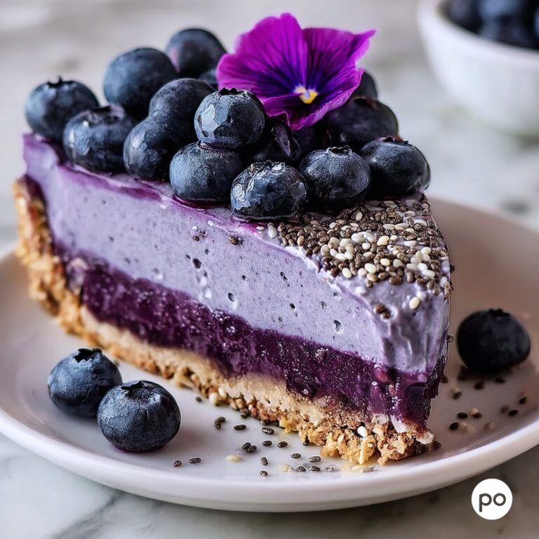 No-Bake Plant-Based Vegan Blueberry Chia Seed Pie Recipe