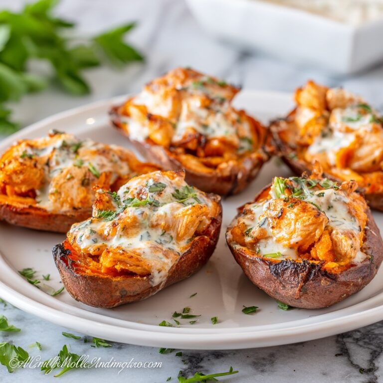 Buffalo Chicken Stuffed Sweet Potatoes Recipe