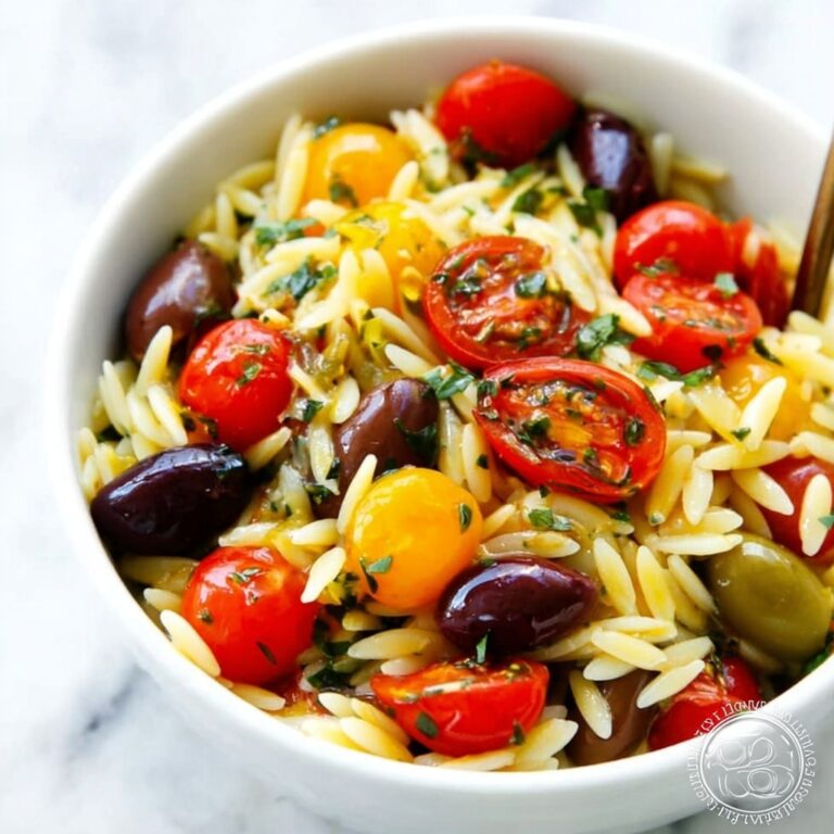 Orzo Pasta Salad with Cherry Tomatoes, Artichoke Hearts, Kalamata Olives, and Chicken Recipe